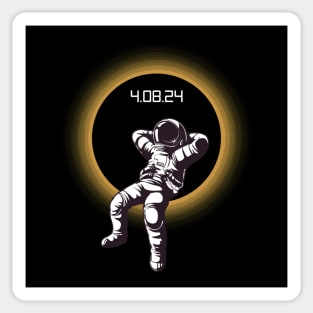 Total Solar Eclipse 2024 Funny Astronaut Sticker